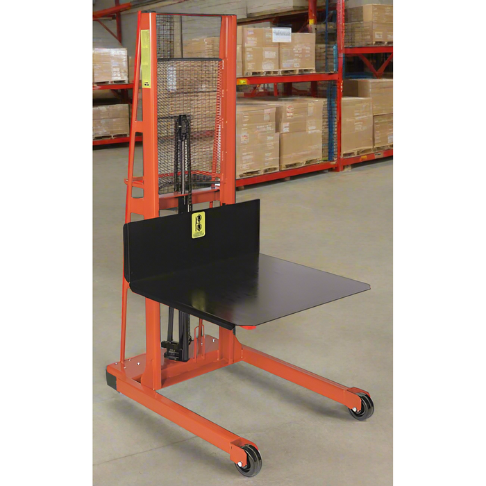 Wesco 260051 Economy Large Platform Hydraulic Stacker – 1,000 lb, 68″ Lift