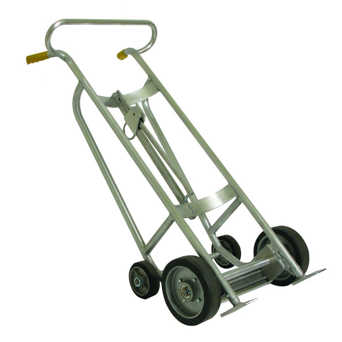 Wesco ABT‑10‑SC‑NB 1,000 lb Aluminum Drum Truck – 10″/6″ Rubber Wheels, Chime Hook (Part 240132)