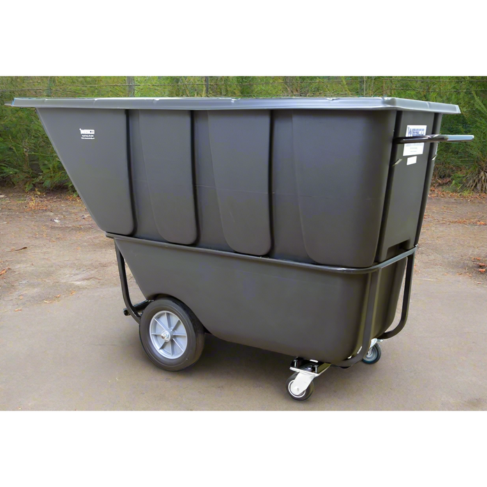 Wesco 1HD2100B Heavy-Duty Tilt Cart – 1 cu yd Poly Bin, 2,100 lb Capacity