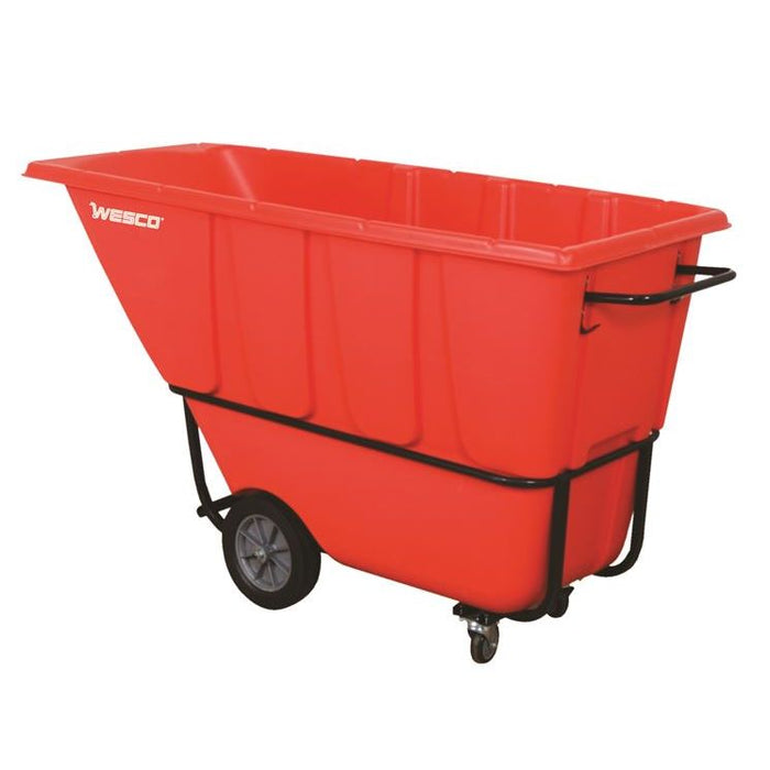 Wesco 1 Cu Yd Polyethylene Standard Tilt Cart – 1,250 lb Capacity, 12″×3″ Wheels (272583)