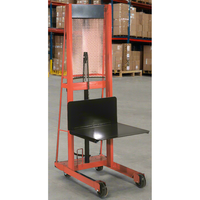 Wesco 260046 Economy Platform Hydraulic Stacker – 1,000 lb Capacity, 24″×24″ Platform, 80″ Lift