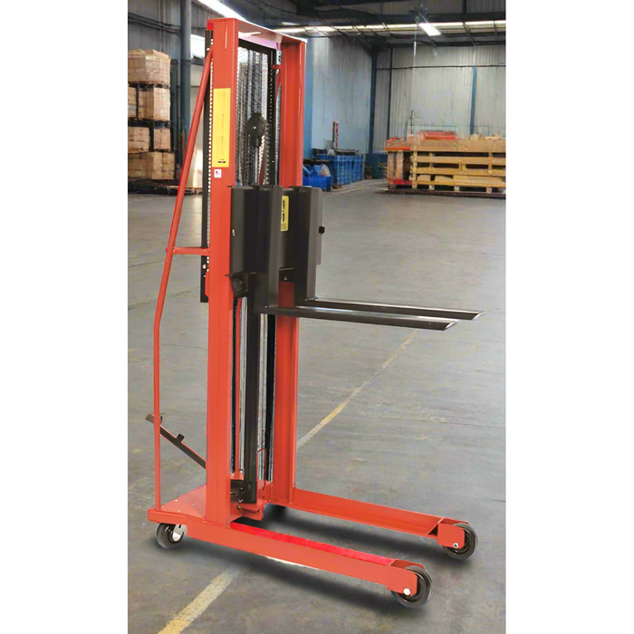 Wesco 260055 Economy Straddle Fork Stacker – 1,000 lb Capacity, 76″ Lift