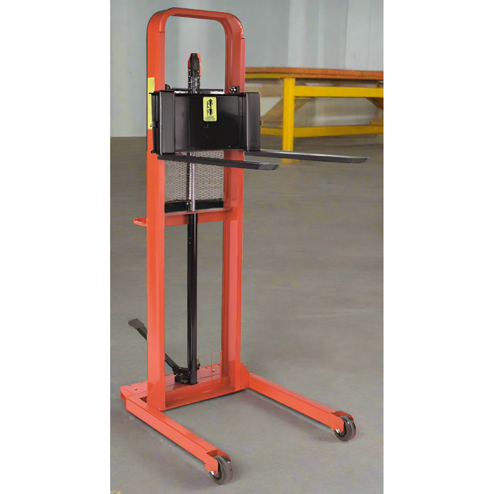 Wesco 260041 Straddle Fork Stacker – 1,000 lb Capacity, 56″ Lift, 30″ Forks