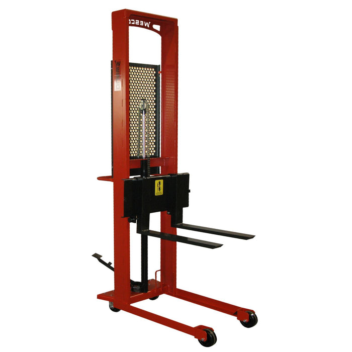 Wesco 260041 Straddle Fork Stacker – 1,000 lb Capacity, 56″ Lift, 30″ Forks