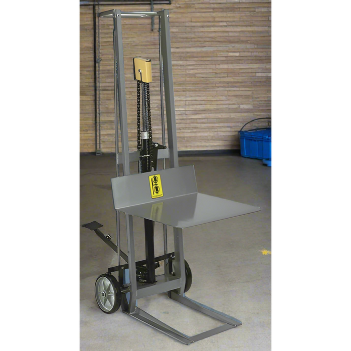 Wesco 260005 Hydraulic Pedalift – 400 lb Capacity, 54″ Lift (Two-Wheel Aluminum)